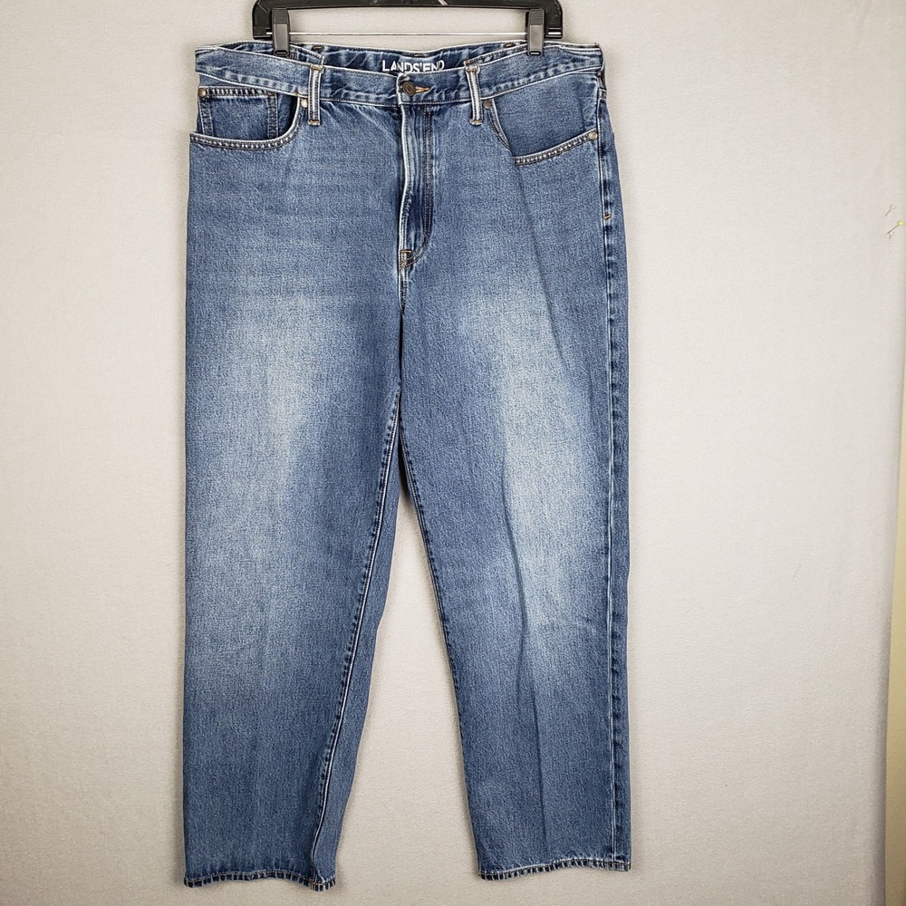 Land's End Men's 38x28 Traditional Fit Jeans Straight‎ Leg Denim 100% Cotton